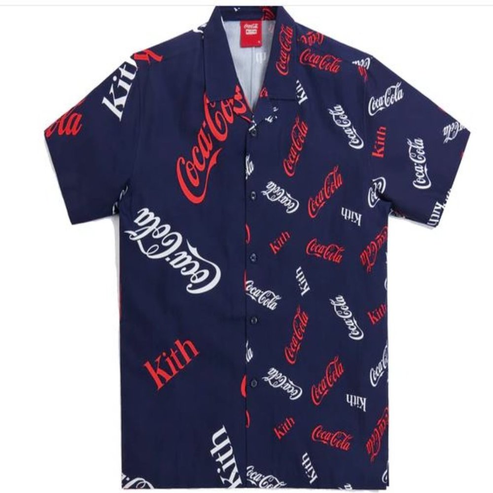 KITH X COCA-COLA CAMP SHIRT - NWOT - LARGE